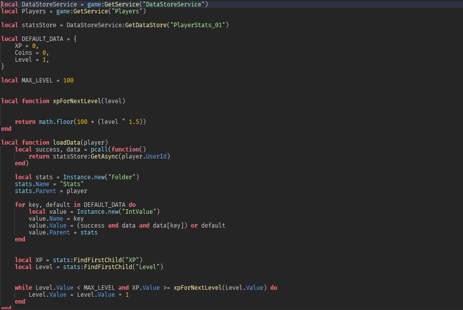 Data Store Script