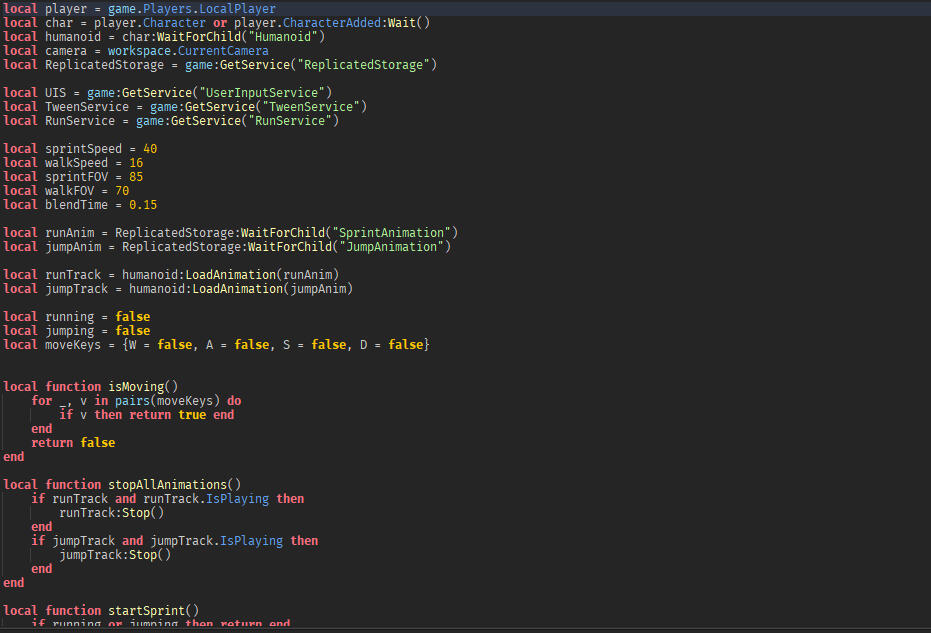 Sprint With animation script